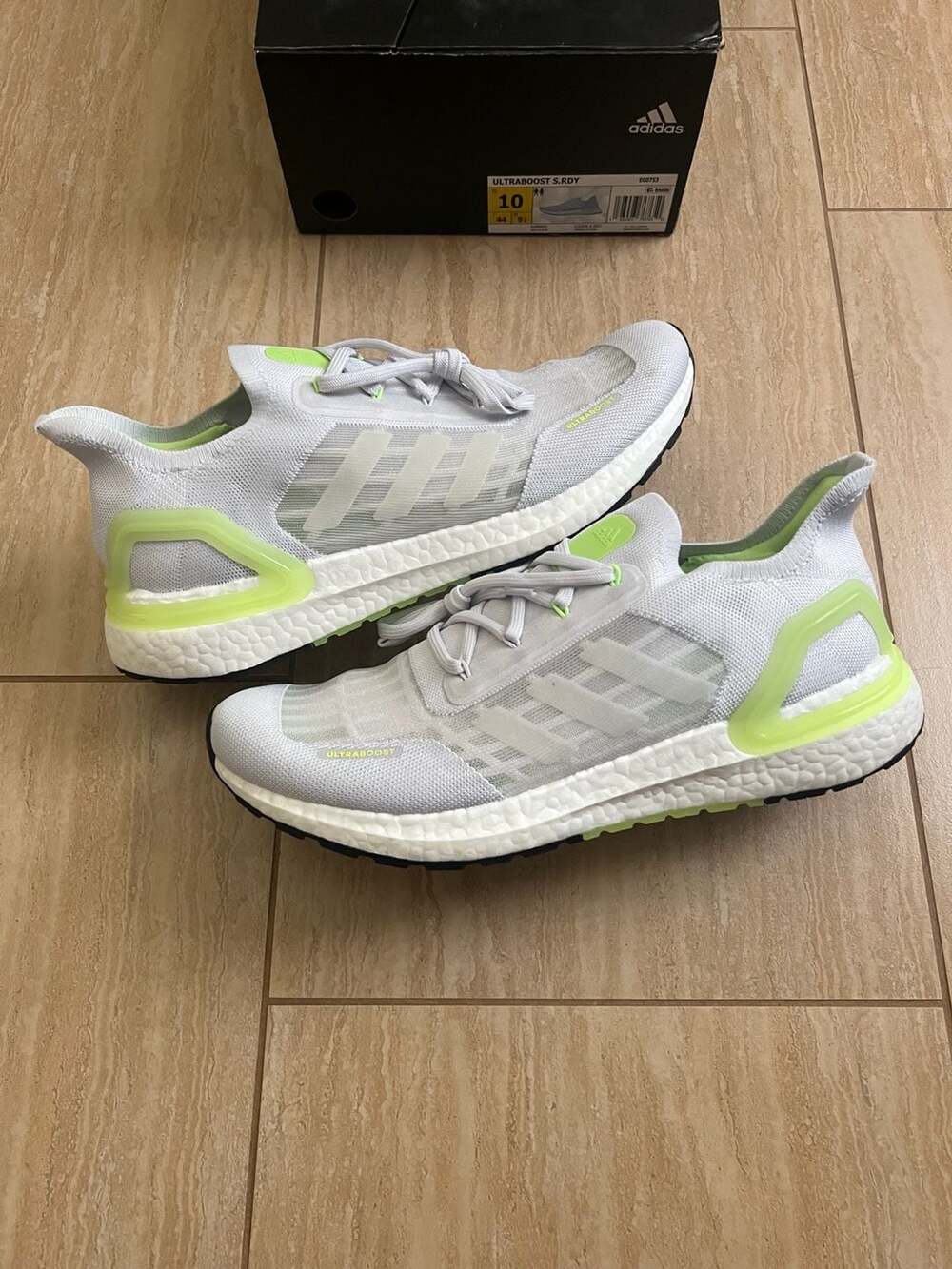 Size 10 - Adidas Ultraboost S.RDY Running Shoes 'Grey Signal Green'